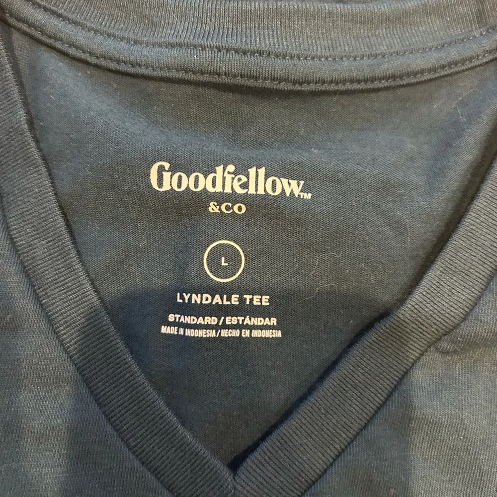 Goodfellow & Co Men's Teal V-Neck Shirt - Picture 5 of 5